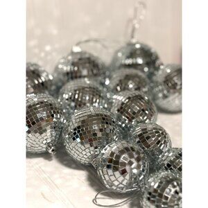 15Pcs Glass Mirror Disco Balls Christmas Tree Ornament Decoration Mix Sizes